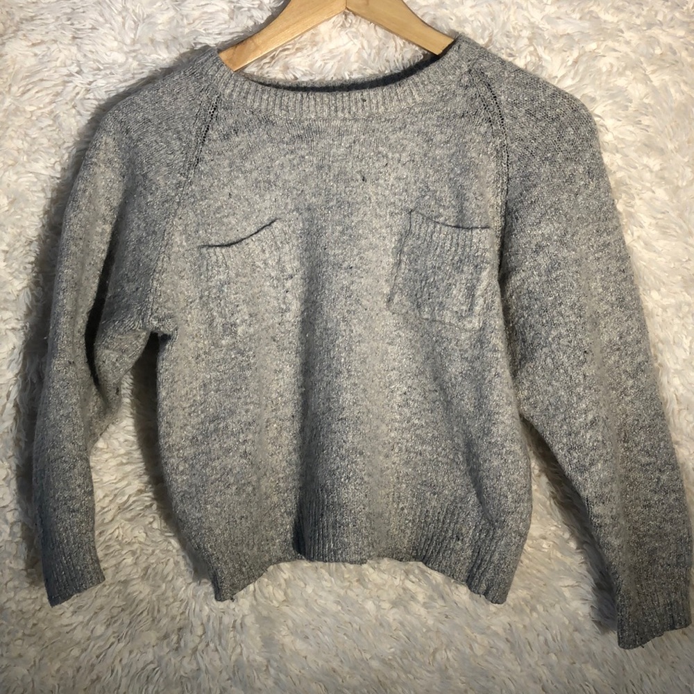 Vintage Cropped  3/4 sleeve Babydoll Sweater
